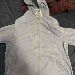 Polo by Ralph Lauren light blue cotton poplin hooded jacket